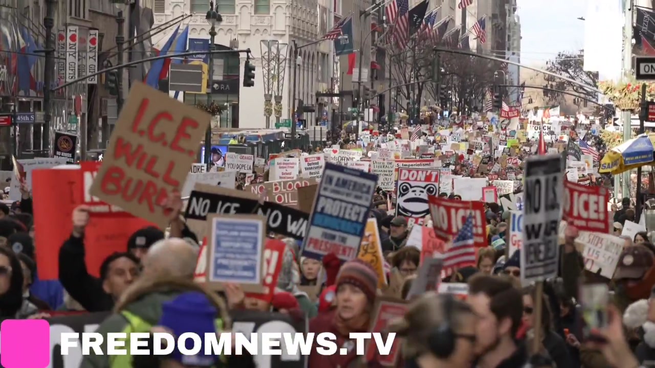 [Video] Thousands of Anti-ICE Protesters march down Fifth Avenue in NYC